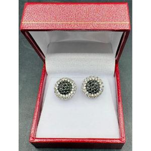 A Pair Of Solid Silver Earrings From The 1980s, French, By Société Mb