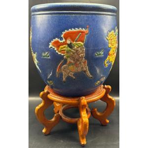 Large Painted Enameled Porcelain Pot Cover From 1920/30 - China