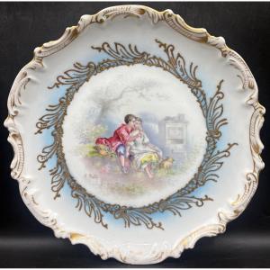 Decorative Enameled Porcelain Plate Painted By A. Mato