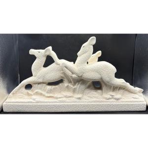 Large 1930s Glazed Ceramic Subject By Odyv