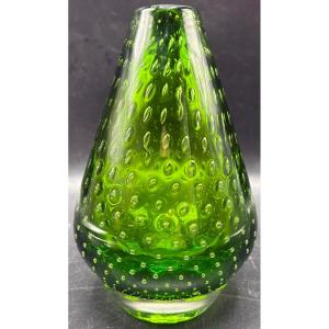 Scandinavian Hot-worked Bubble-blown Crystal Vase From The 1950s/60s