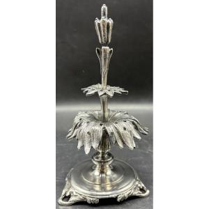Late 19th Century Silver-plated Bronze Toothpick Holder By A. Fresnay