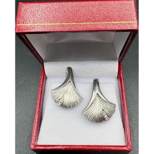 Sterling Silver And Zirconium Oxide Earrings From The 1980s By Nina Ricci