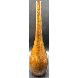 1930s Japanese Patinated Bronze Soliflore Vase