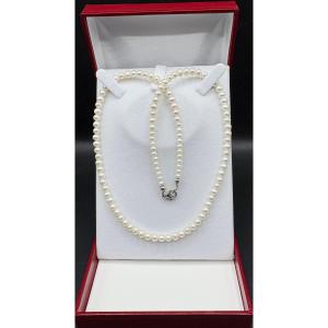 1970s/80s Cultured Pearl And Japanese Silver Necklace