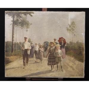 Jacques Joseph Léopold Loustau (1815–1894) Family Stroll