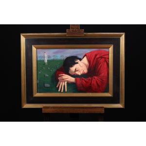 Michel Ciry (1919–2018) Solitude Of Jesus - Oil On Canvas