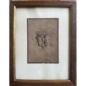 Engraving: Study Of Three Bearded Heads, Early 17th Century