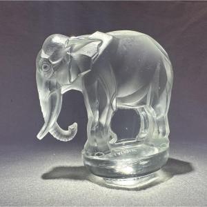 René Lalique Paperweight - Toby Elephant In White Glass