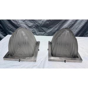 Pair Of Art Deco Ceiling Lights - Charles Schneider
