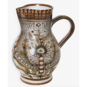 André l'Helguen (born 1935) For Keraluc Quimper Ceramic Pitcher