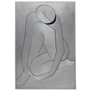 Silhouette Of A Seated Woman In Metal Cut Out On Panel, 1970s