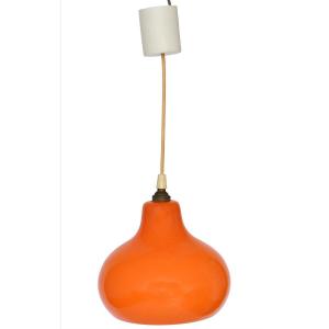 Orange Opaline Pendant Light From The 1960s