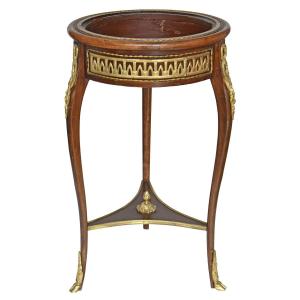 Louis XV Style Planter With Marquetry And Gilded Bronze Ornamentation