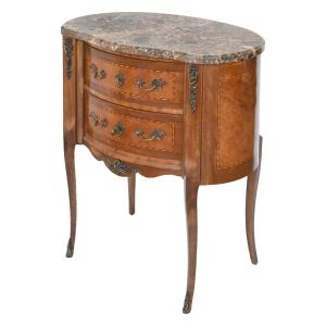 Small Kidney-shaped Chest Of Drawers In Transition Style