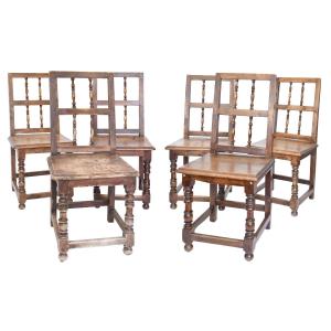 Set Of 6 Lorraine Chairs With Slatted Backs
