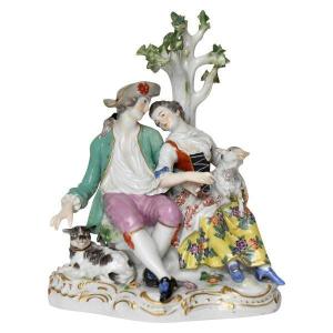 Meissen Porcelain Group Loving Couple Model D19