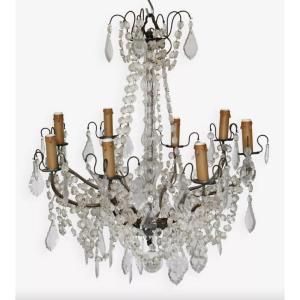 8-light Chandelier With Pendants 