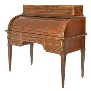 Louis XVI Style Marquetry Roll-top Desk