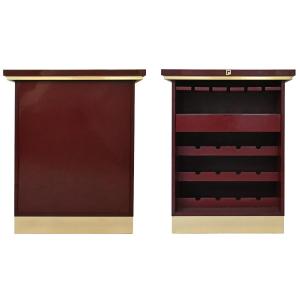 Bordeaux Lacquered Wood Bar Cabinet By Designer Paco Rabanne (1934-2023) 