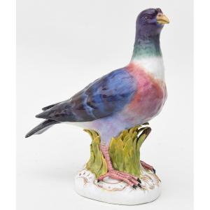 A Viennese Porcelain Statuette Depicting A Homing Pigeon 