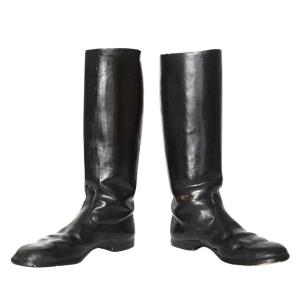 Pair Of Trompe-l'œil Ceramic Vases Imitating Riding Boots