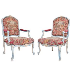 Pair Of Louis XV Style Cabriolet Armchairs 