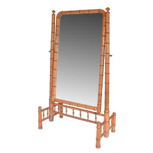 Napoleon III Style Bamboo-style Cheval Mirror 