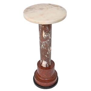 Red, White And Black Marble Column