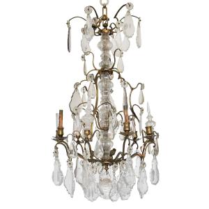 Louis XV-style Six-light Cage Chandelier With Pendants