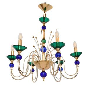 Murano Glass Chandelier In The Style Of Gio Ponti