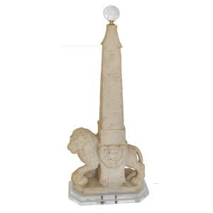Obelisk Representing The Medici Lion Resting Its Paw On A Sphere