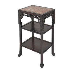 China Side Table In Carved Wood