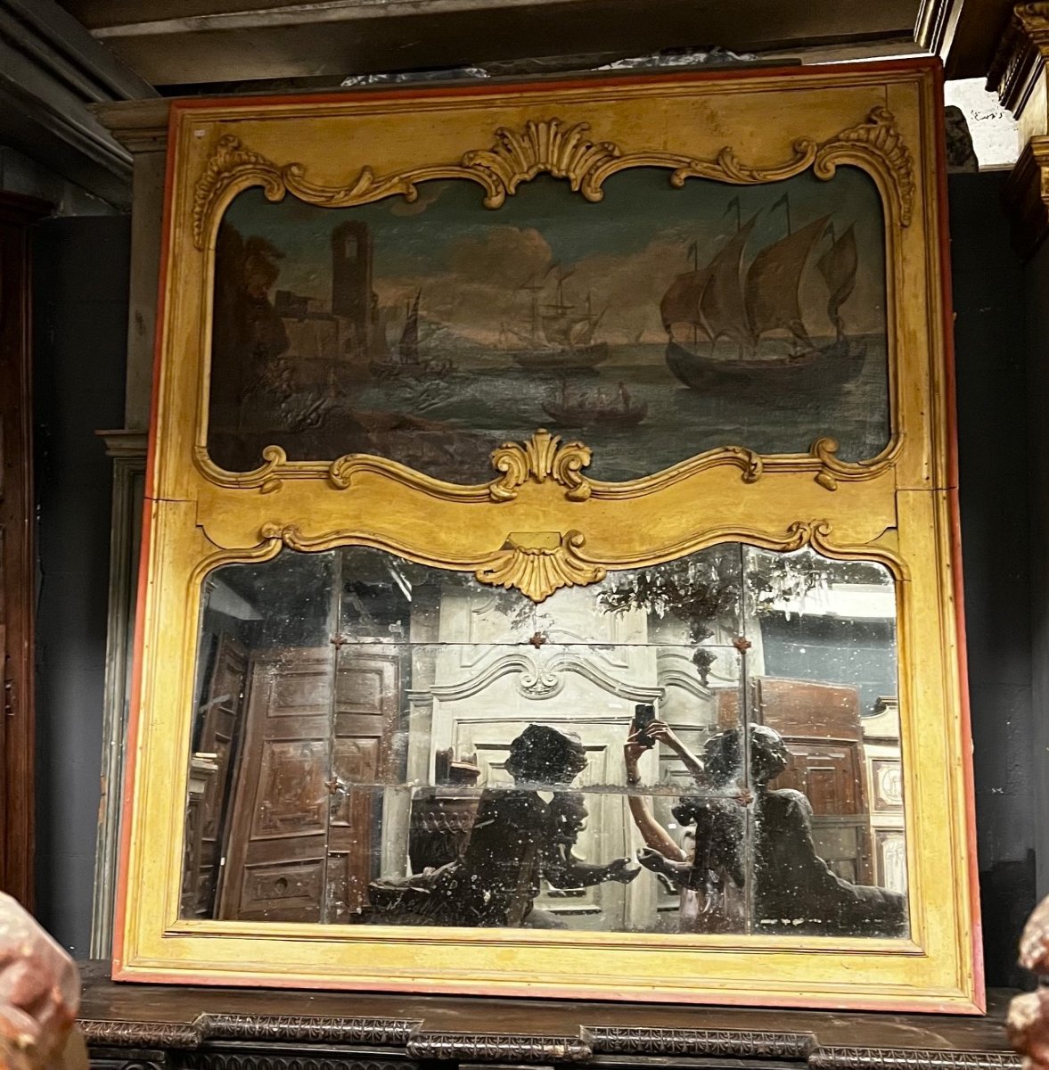 Specchiera in legno da camino, '700