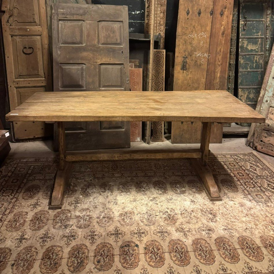 Tavolo rustico in legno di rovere, epoca '700-photo-2