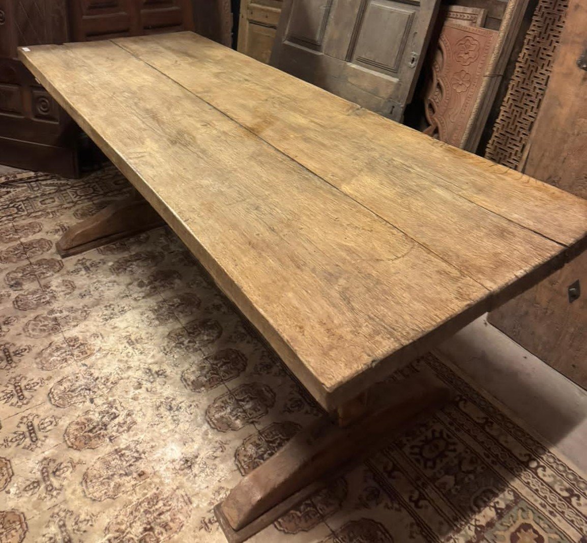 Tavolo rustico in legno di rovere, epoca '700-photo-3