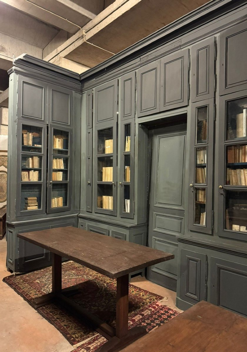 Grande libreria a parete completa di porta, epoca '800-photo-4