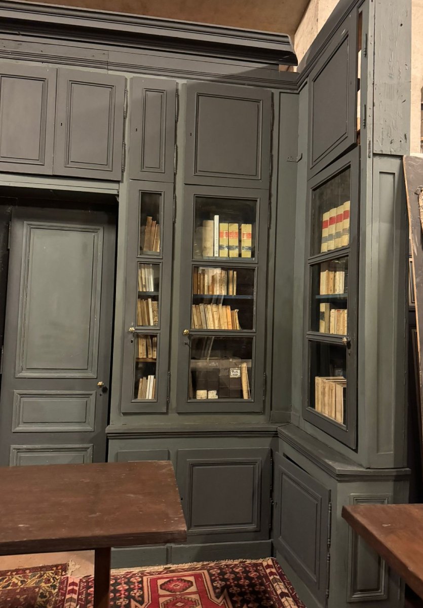 Grande libreria a parete completa di porta, epoca '800-photo-2