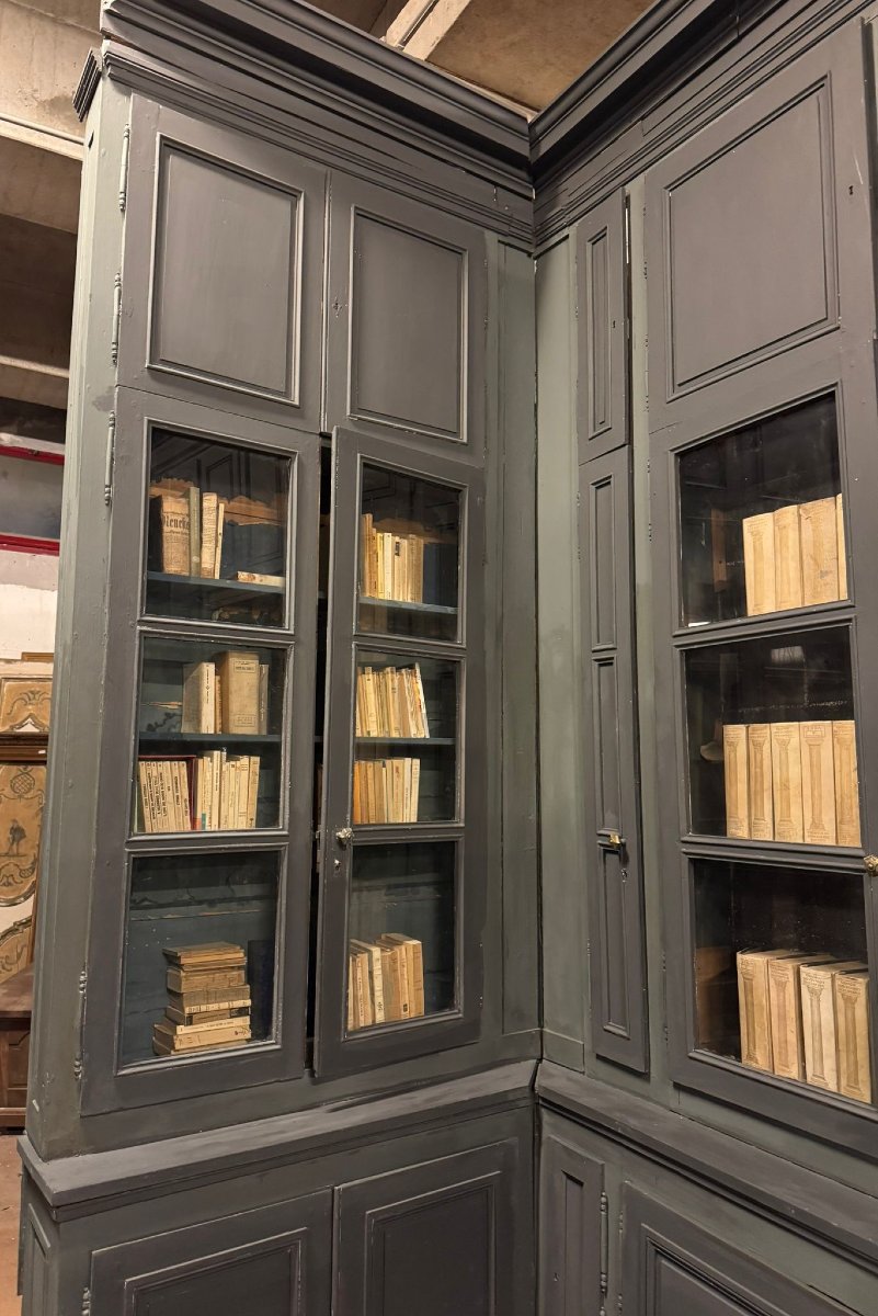Grande libreria a parete completa di porta, epoca '800-photo-3