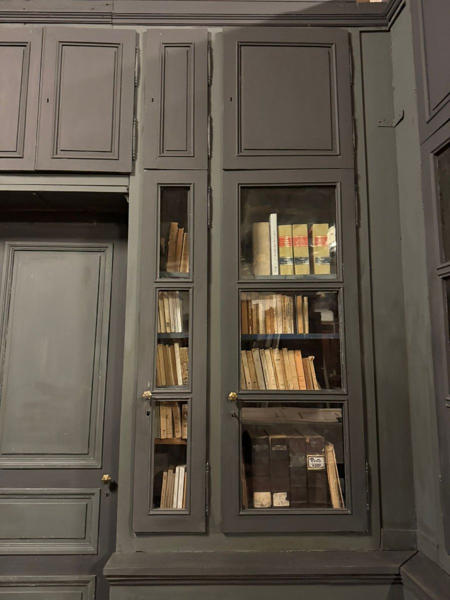 Grande libreria a parete completa di porta, epoca '800-photo-4
