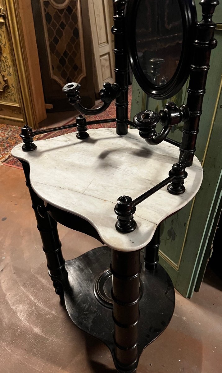 Toilette in legno e piano in marmo, provenienza Torino, epoca '800-photo-2