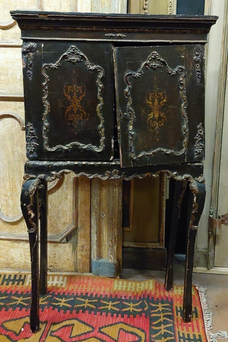 Scrigno laccato e decorato, epoca '800-photo-3