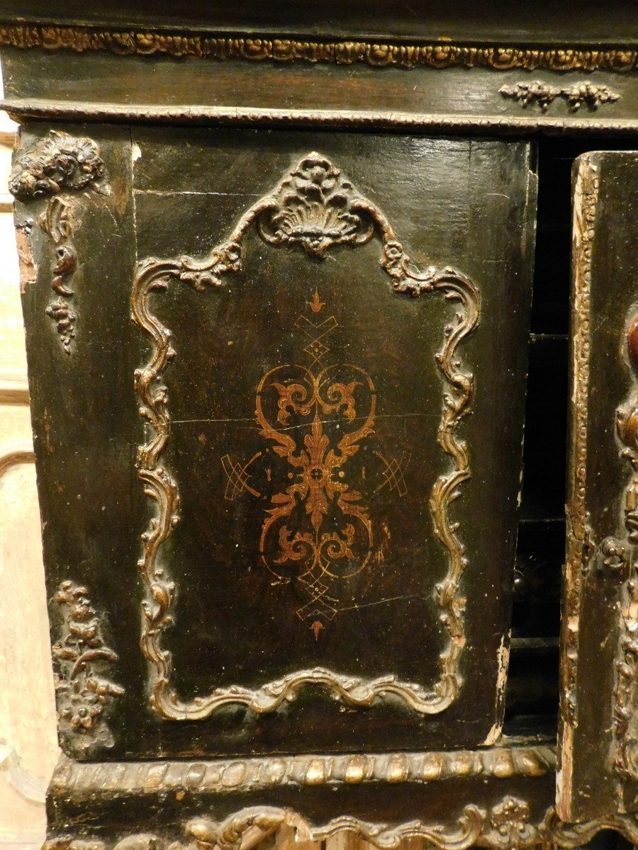 Scrigno laccato e decorato, epoca '800-photo-3
