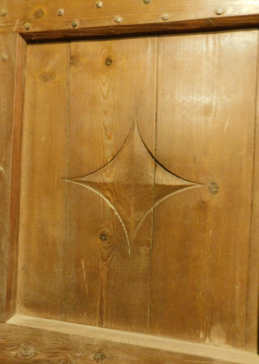 N. 2 Porte a un battente, scolpite, epoca '800, provenienza Valle d'Aosta-photo-3