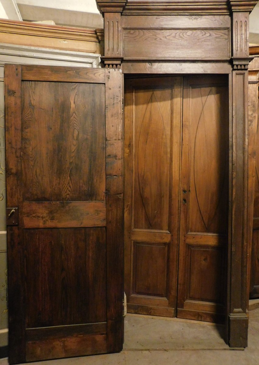 Porta ad un battente, completa di telaio, epoca '700, provenienza Piemonte-photo-2