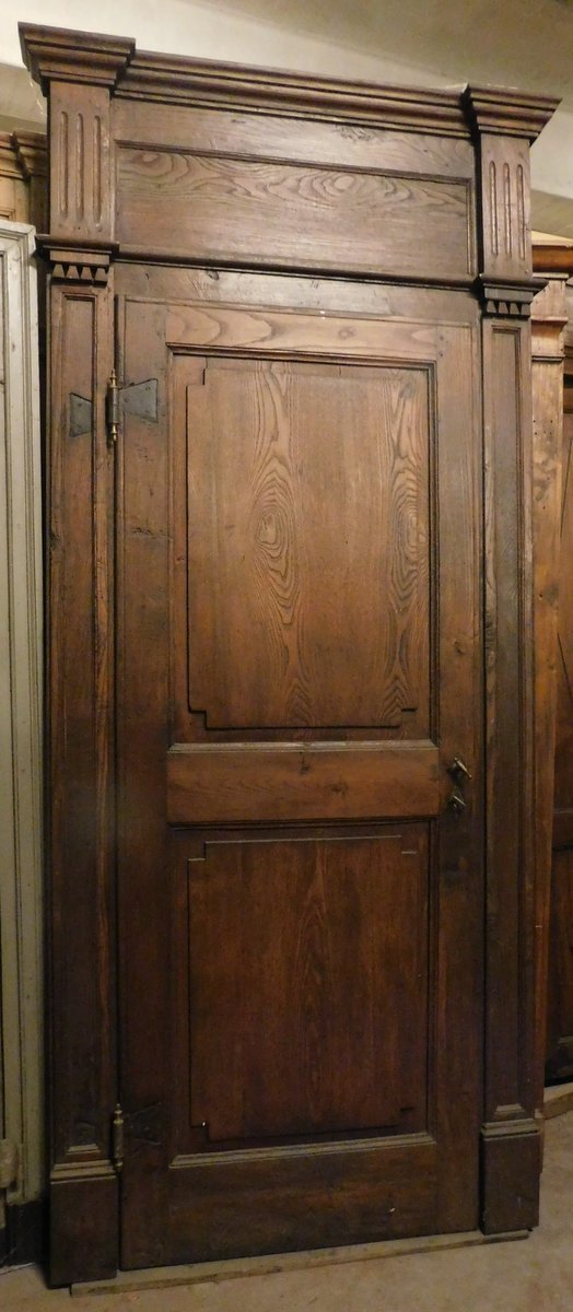 Porta ad un battente, completa di telaio, epoca '700, provenienza Piemonte-photo-4