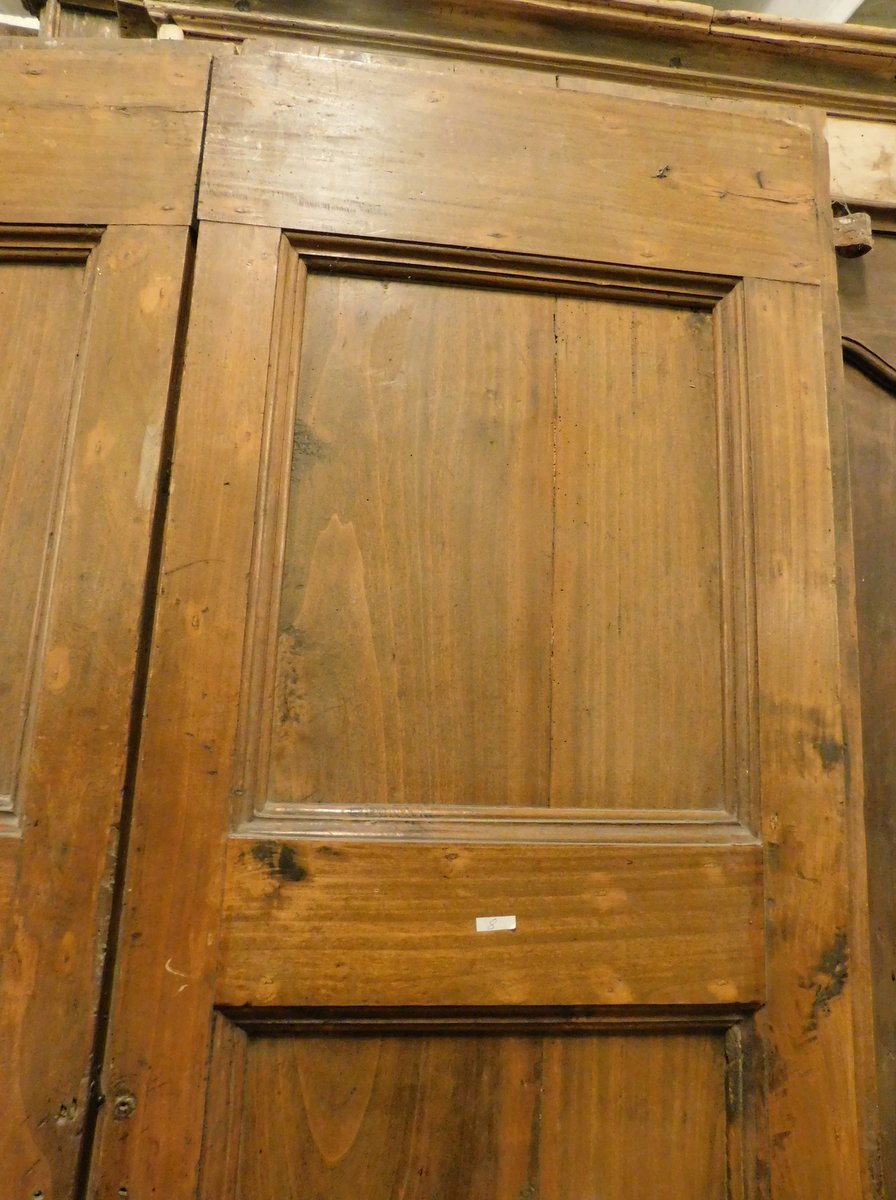 N. 7 porte a due battenti in legno di pioppo, epoca '700, provenienza Italia centrale, luce cm -photo-1