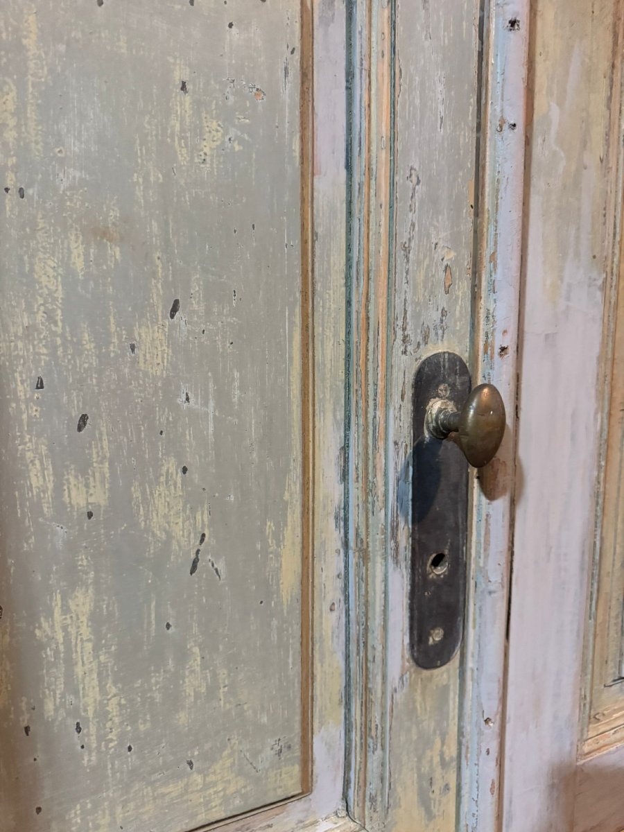 N. 11 Porte a due battenti in legno laccato, epoca '800, luce cm L 115 x H 250-photo-2