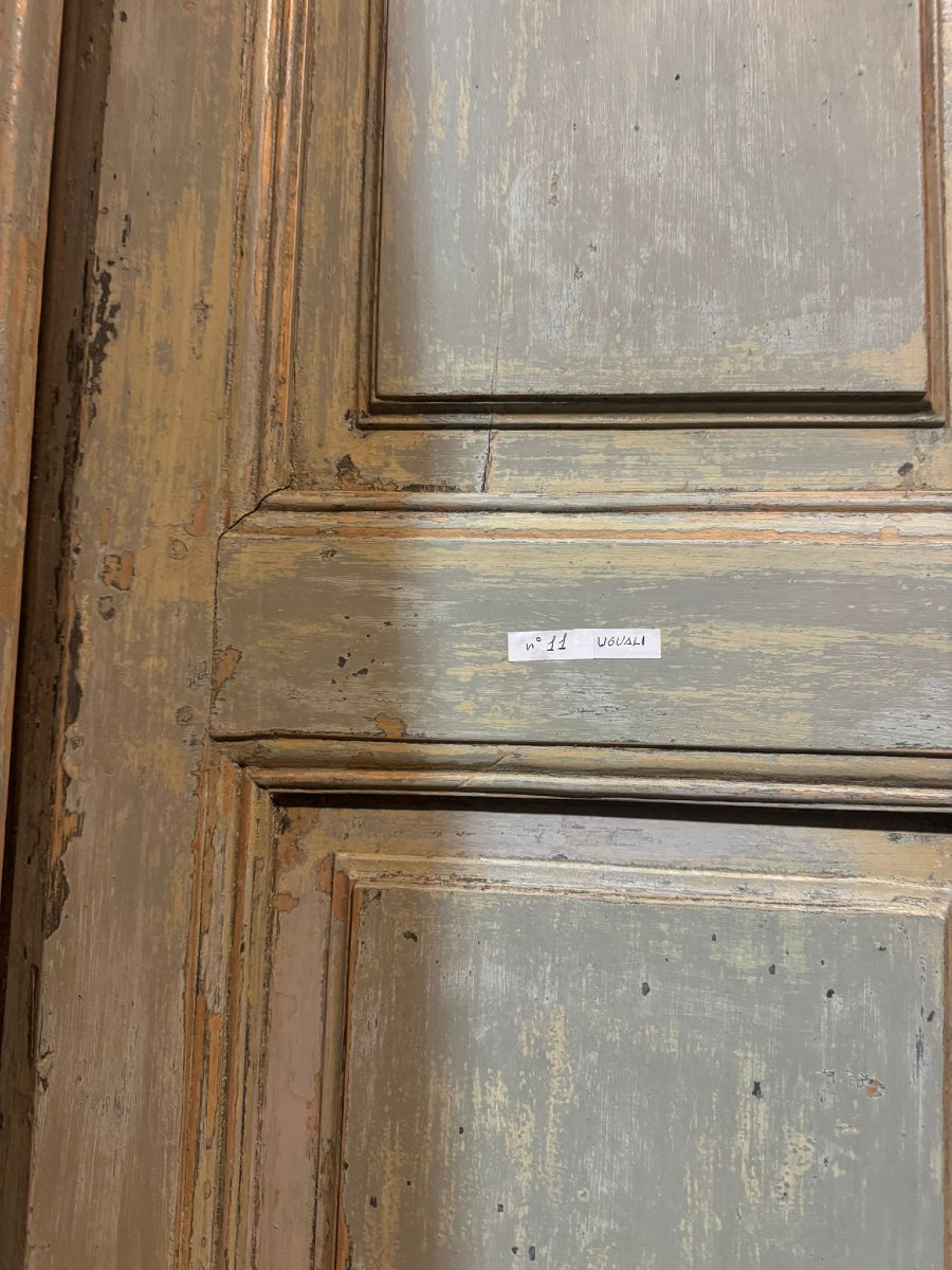 N. 11 Porte a due battenti in legno laccato, epoca '800, luce cm L 115 x H 250-photo-5