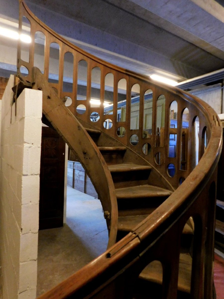 Scala in legno di noce, epoca '800-photo-3